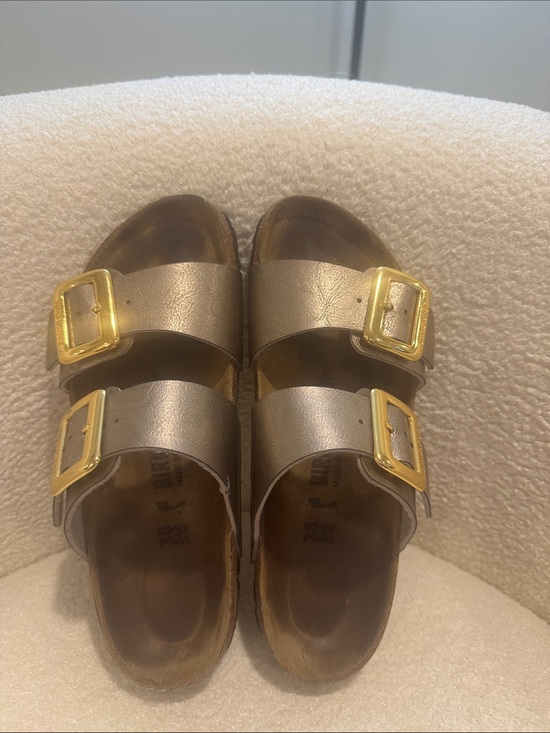 Birkenstock Shoes - Birkenstock Women’s Metalic Sandals in with Gold Buckles